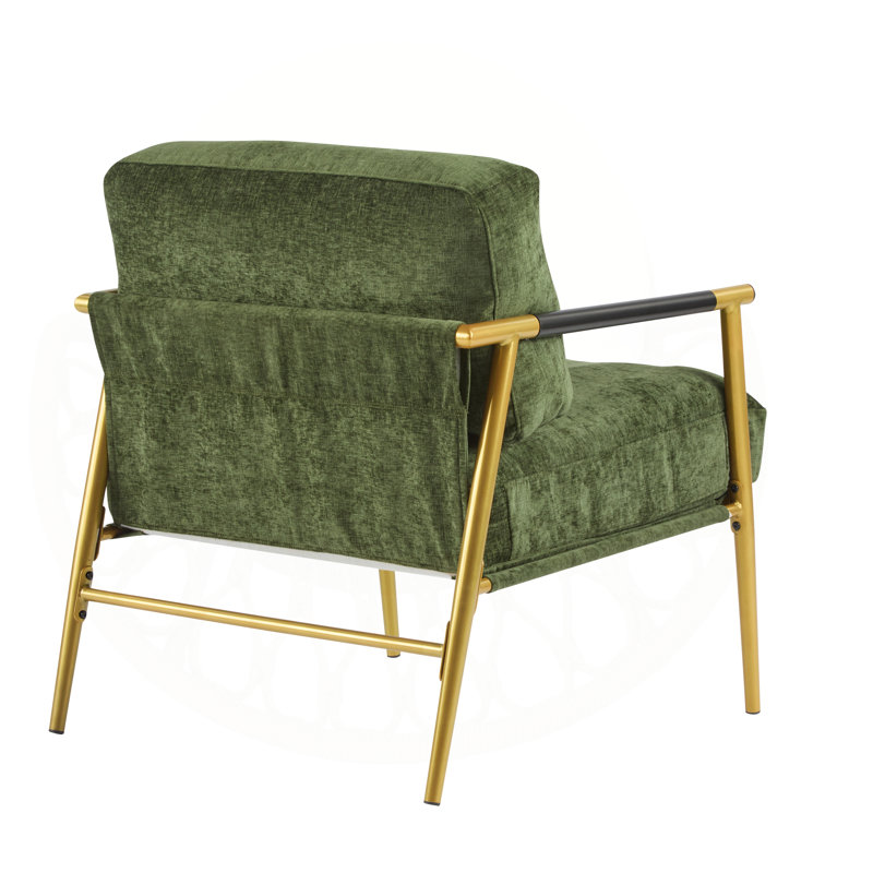 Chaise d'appoint Sabatio, Olive Green, Doré