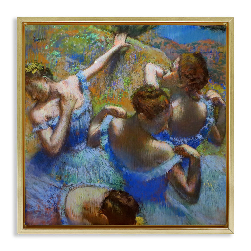 «Ballet Dancers Classic Degas», peinture au grain encadrée sur toile flottante par Edgar Degas, H 25 po x l 25 po