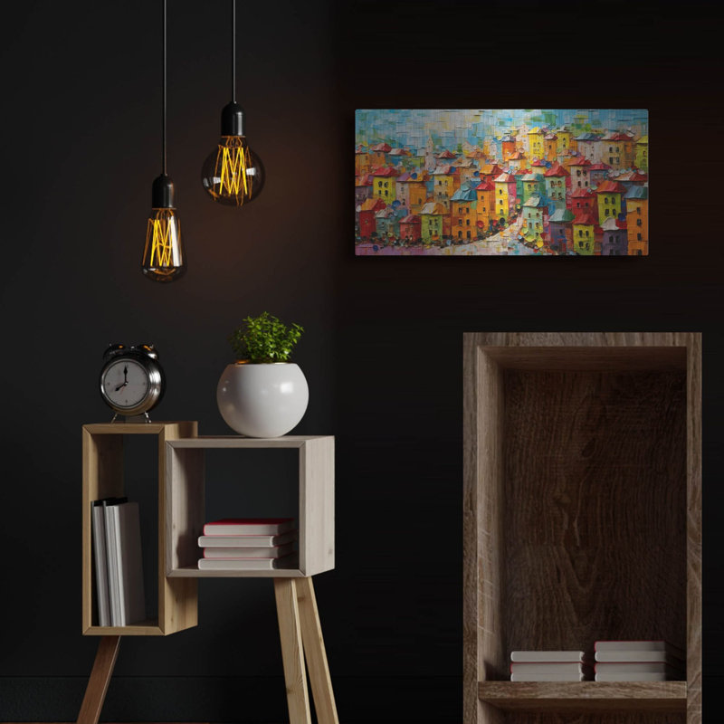 «Colorful City» par Luxe Metal Portfolio, H 12 po x l 24 po