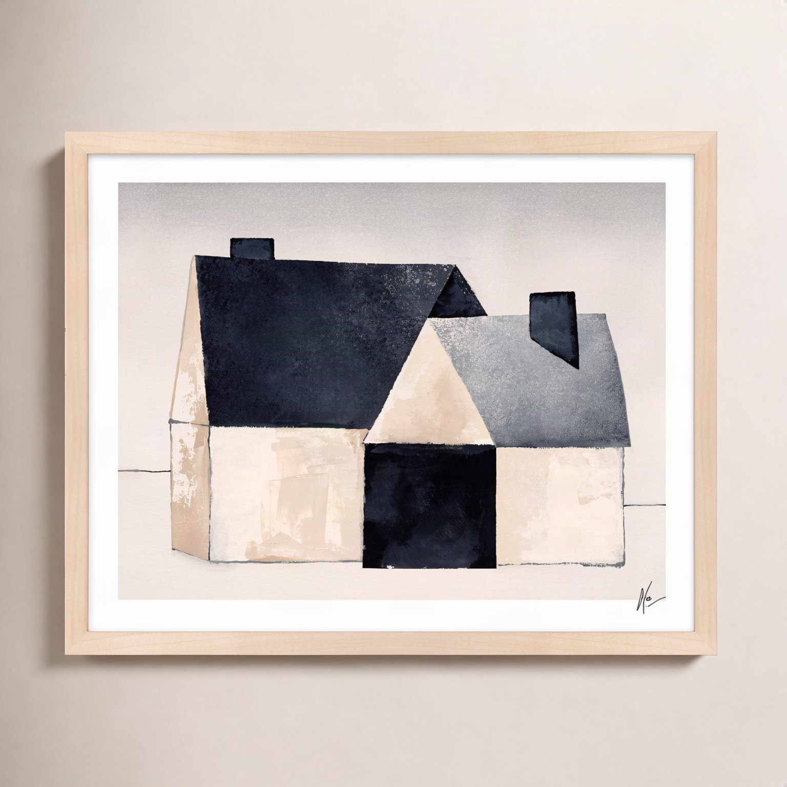 Urban Barn 2 Print by Lee Lessem, 24" H x 30" W x 1.25" D, Maple