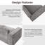 Canapé modulaire en chenille à accoudoirs carrés 78 po Makassar-613921590