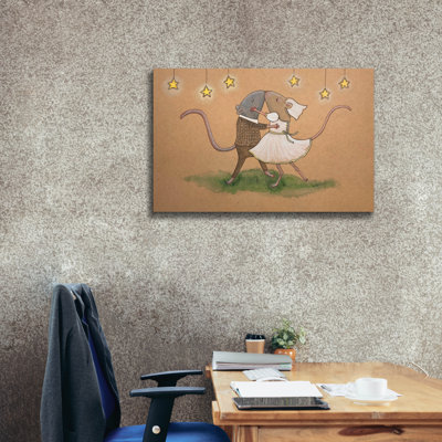  «Wedding Mice Kiss» par Bebe Keith, art mural sur toile, 40 po x 26 po