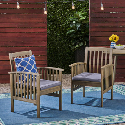 Acacia Dining Chair,2pcs With 2 Cushions