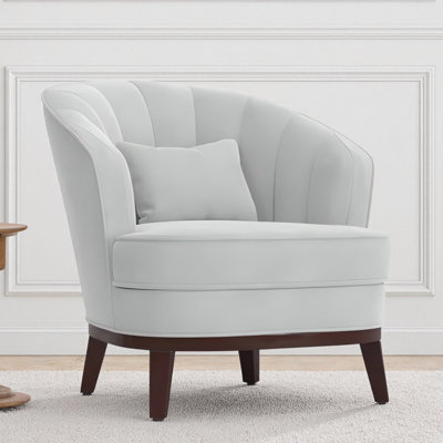 Élégant fauteuil d'appoint en tonneau rembourré Ava