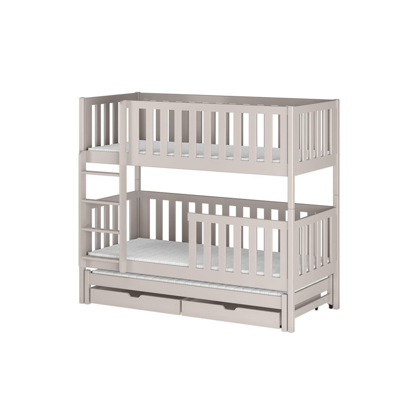 Elegant Lea Bunk Bed - Designer Kids Storage Bunk with Trundle (198x164x98cm), Cashmere