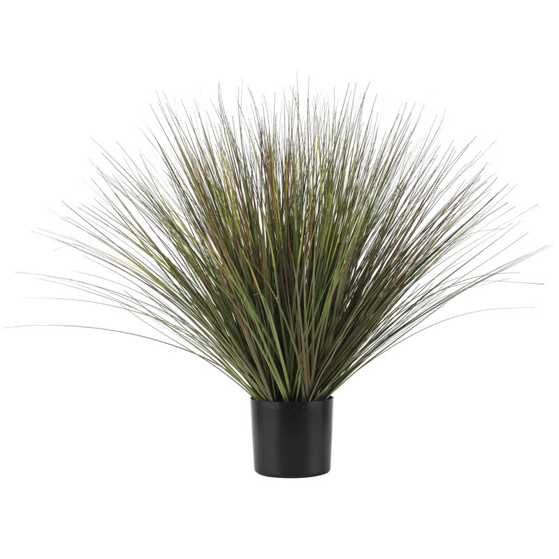 36'' Faux Onion Grass Grass in Pot, Green