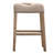 Oenone Backless Bar Stools, Upholstered Saddle Seat With Nailhead Trim, Weathered Wood Legs - Set of 2-305885224-292398646-292398651