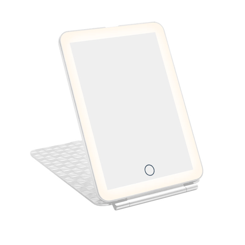 Mini miroir de maquillage Alven Fleur Touch Pad, Blanc