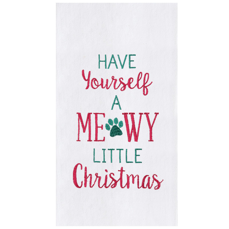 Ensemble de 2 serviettes de noël meowy