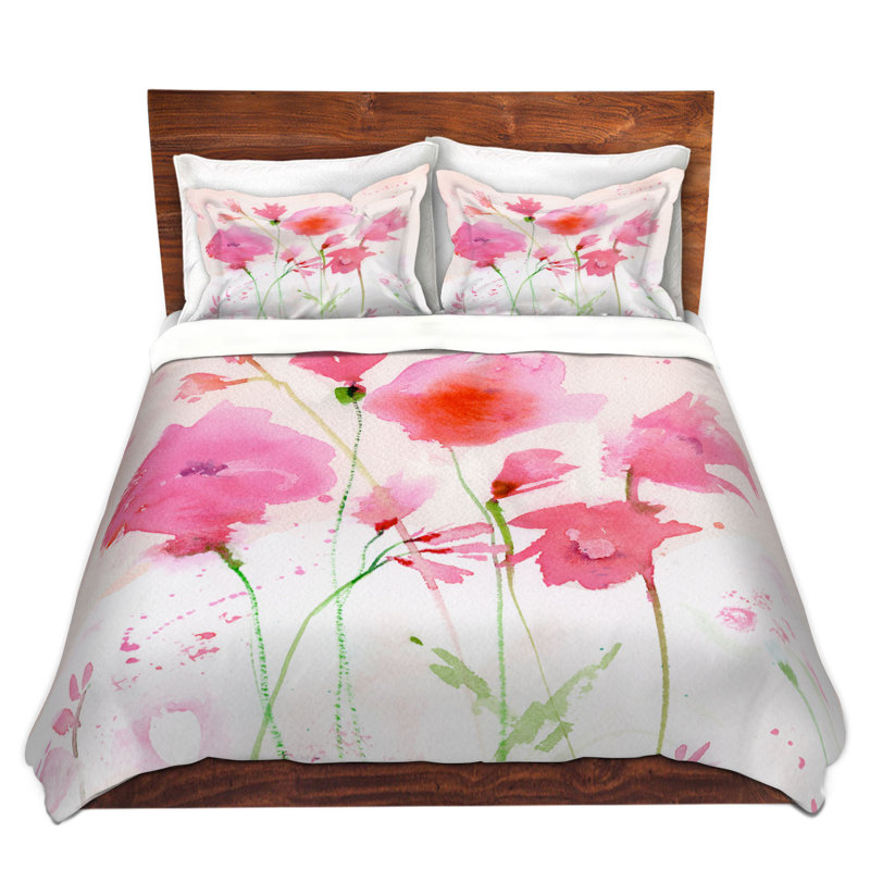 Ensemble de housse de couette pour grand lit DiaNoche en microfibre par Sheila Golden - rose vif