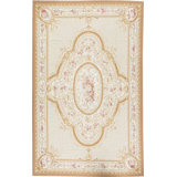 Hand-Knotted High-Quality Beige and Beige Area Rug