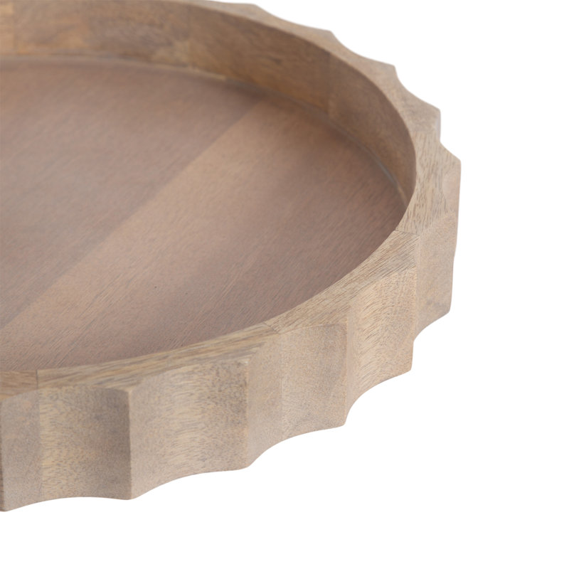 Montara Fluted Round Serving Tray, 2" H x 15" W x 15" D, Natural