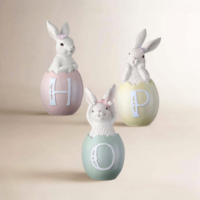 3-Piece Hop Bunny Egg Figurine Set