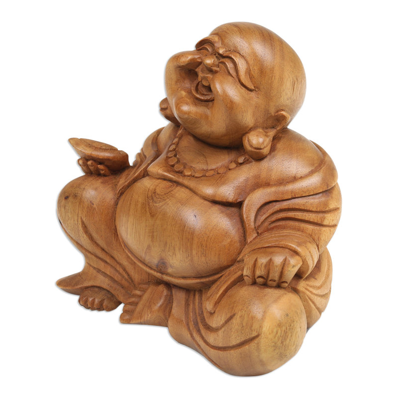 Sculpture en bois de bouddha fait à la main Bungalow Bungalow