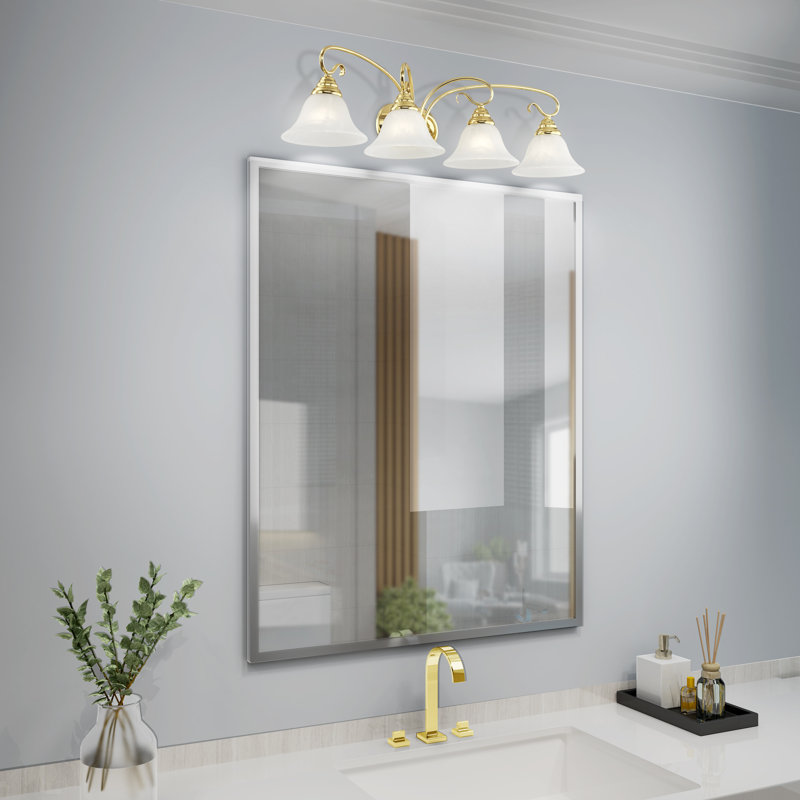 Aquala 4 - Light Dimmable Vanity Light, Polished Brass