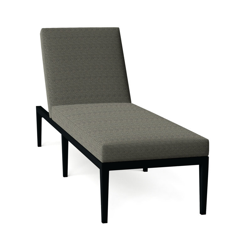 Elegante 78" Long Reclining Single Chaise with Cushions, No Welt, Elegante #97 Midnight, Intermix Indigo