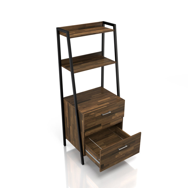 25.59'' Wide 2 -Drawer File Cabinet, Brown/Black