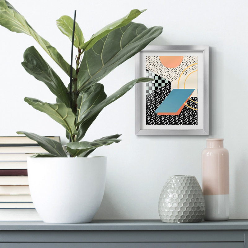 Modern Memphis II - Impression encadrée, H 28,5 po x l 20,5 po, Argent argent