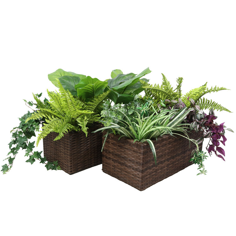 Pot à fleurs d'intérieur 2 sections Sashe, Brun