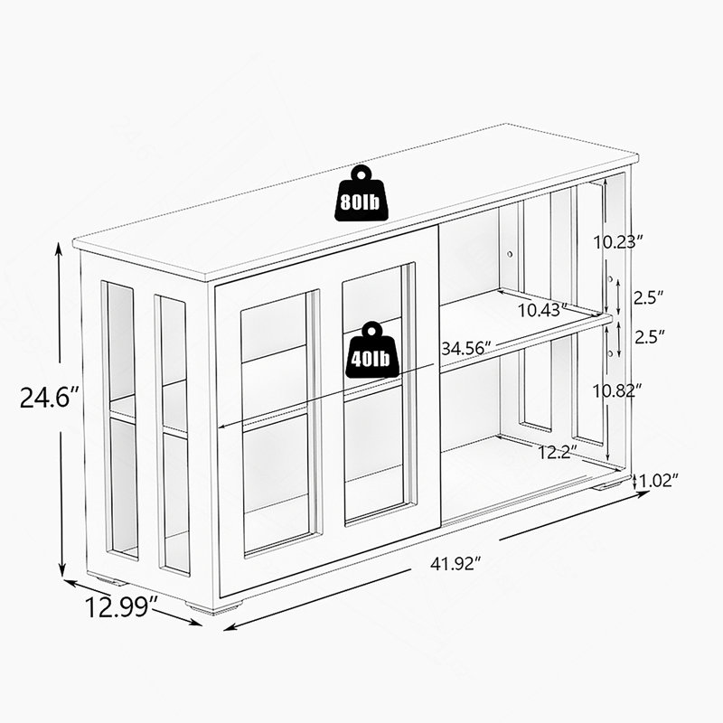 Armoire de rangement pour cuisine avec porte en verre - noire
