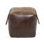 Pouf en toile brun avec poignées en cuir 20 po x 20 po x 19 po