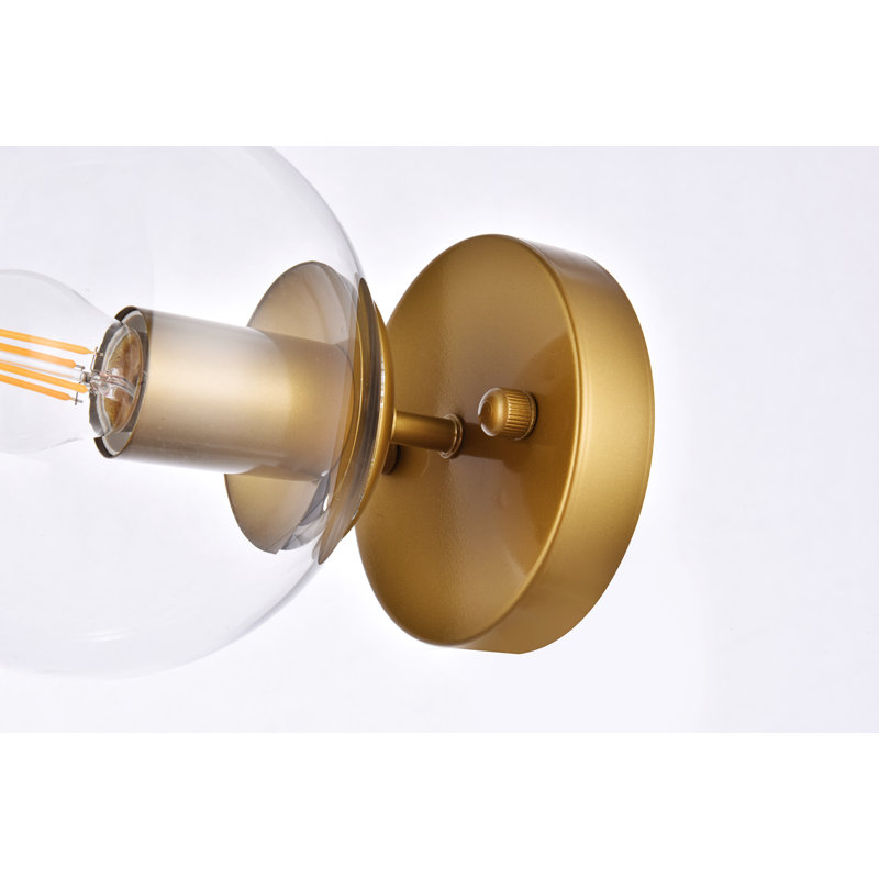 Alijiah Wall Sconce, Clear, Brass