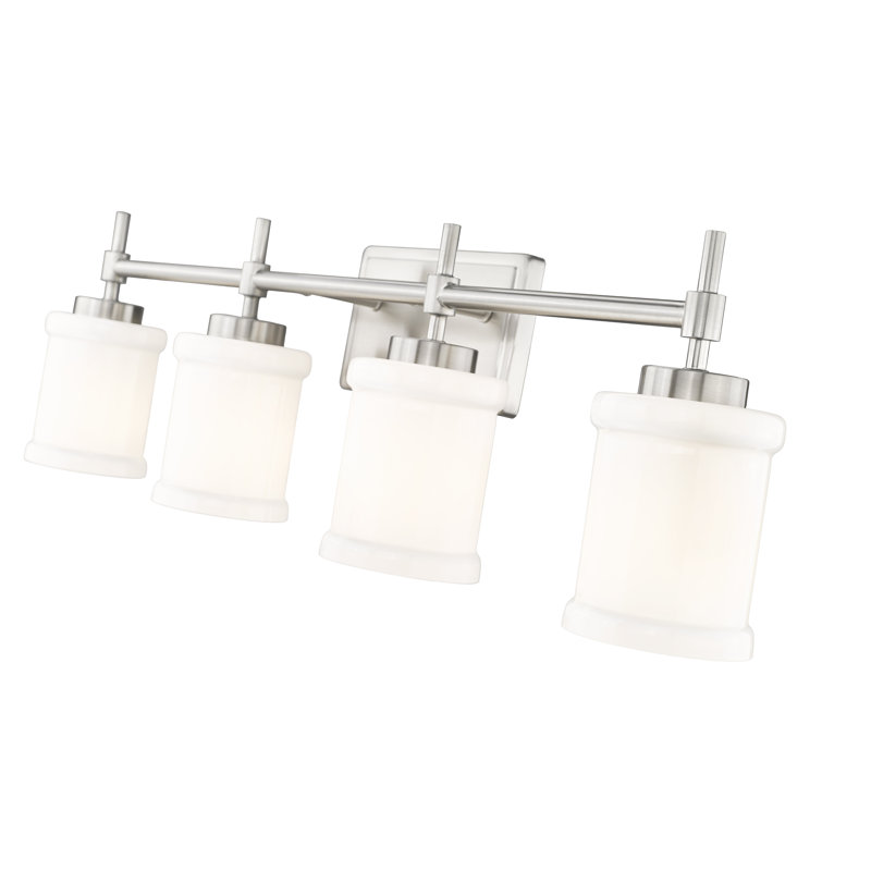 Meuble-lavabo 4 lumières Zowie, Nickel brossé