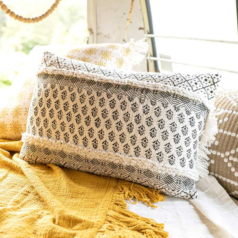 Boho Fringed Throw Pillow