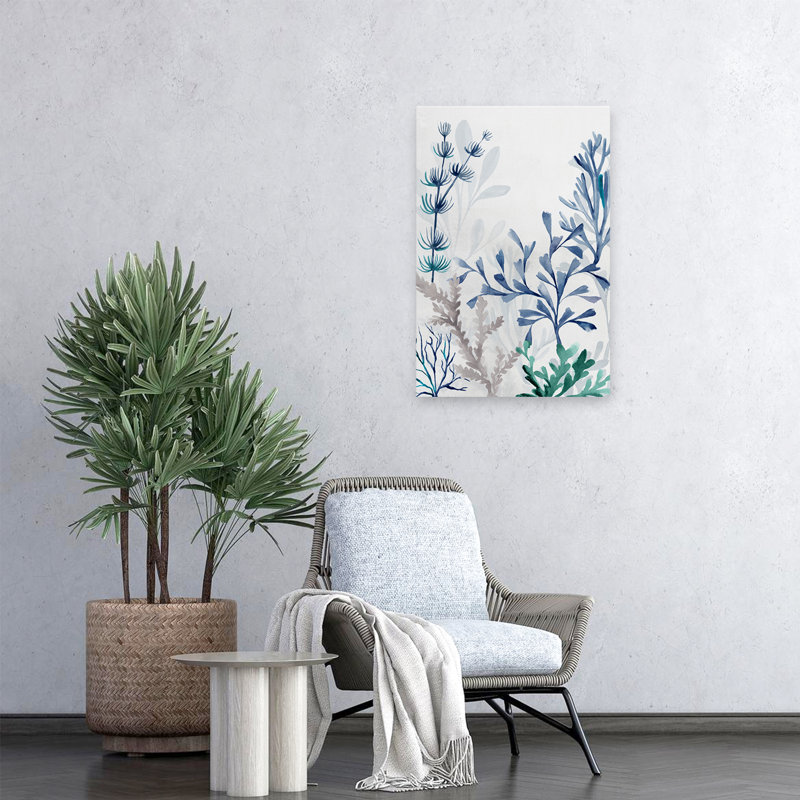 Deep Sea II - aquarelle florale et botanique, art botanique abstrait, H 24 po x l 16 po