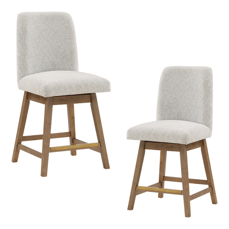 Tabouret pivotant Kamyla, Parchemin, Tabouret de comptoir (siège d'une hauteur de 26 p