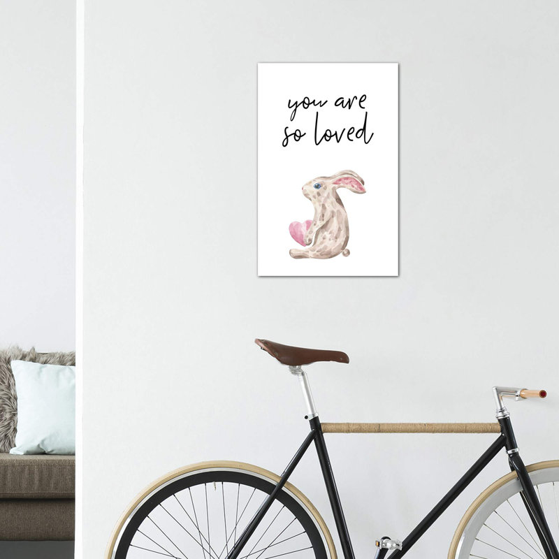 You Are So Loved Bunny - impression d'art graphique, H 40 po x l 26 po x P 1,5 po, Toile tendue, Aucun mat