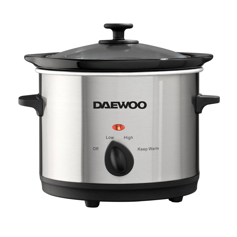 Daewoo 1.5L Electric Slow Cooker Pot Dishwasher Safe Bowl Energy Efficient, Keep Warm Setting, 25"H x 24"W x 33"D