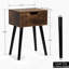 Table d'appoint en bois, table de bout avec 1 tiroir de rangement, table de chevet pour la chambre à coucher