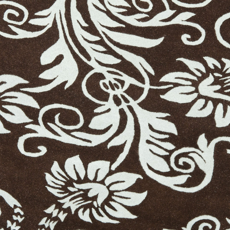 Candelo Hand Tufted Wool And Viscose Floral Rug, Rectangle 3'6" x 5'6"
