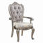 Chaise avec accoudoirs en velours capitonné Hristina