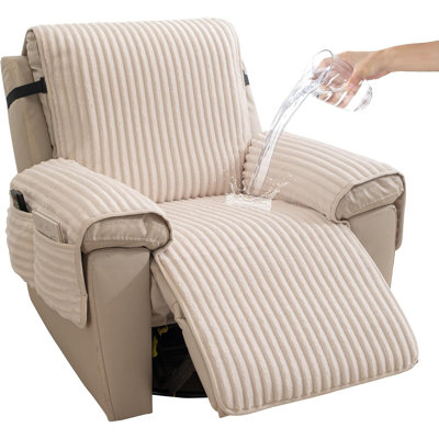 Housses de fauteuil inclinable imperméables antidérapantes qui restent en place Housse de fauteuil inclinable pour chien paresseux et épais (blanc cassé)