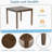 Wooden Dining Square Table, Kitchen Table For Small Space, 4 Person Dining Table