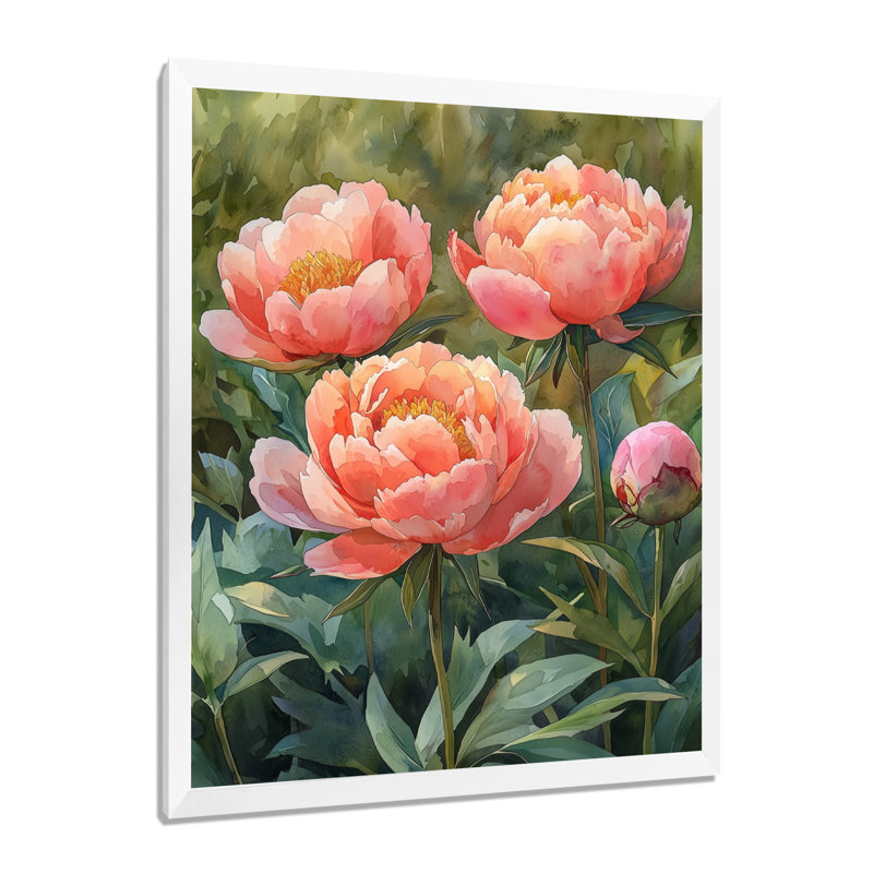 Burton - art mural floral, H 40 po x l 30 po, Reproduction encadrée d'une seule photo, Blanc