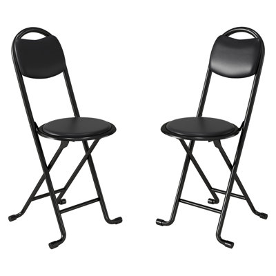 2 pièces Tabouret pliant avec dossier, chaises rembourrées et portables pour une utilisation intérieure et extérieure