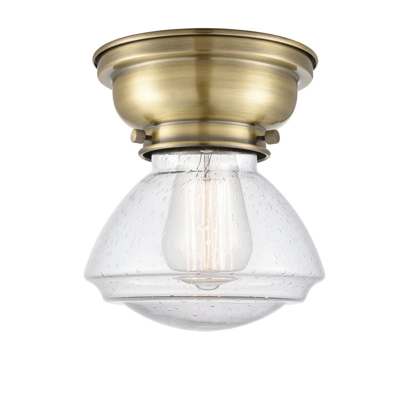 Plafonnier encastré 1 lumière 3,75 po Chesterville, Ampoule non incluse, Grainé, Laiton antique