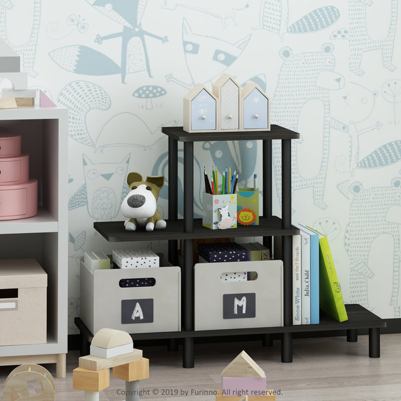 94cm W Plastic Shelving Unit, Espresso/Black