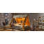 Lit double pleine grandeur avec tente et brun clair-2085662196-2085662197