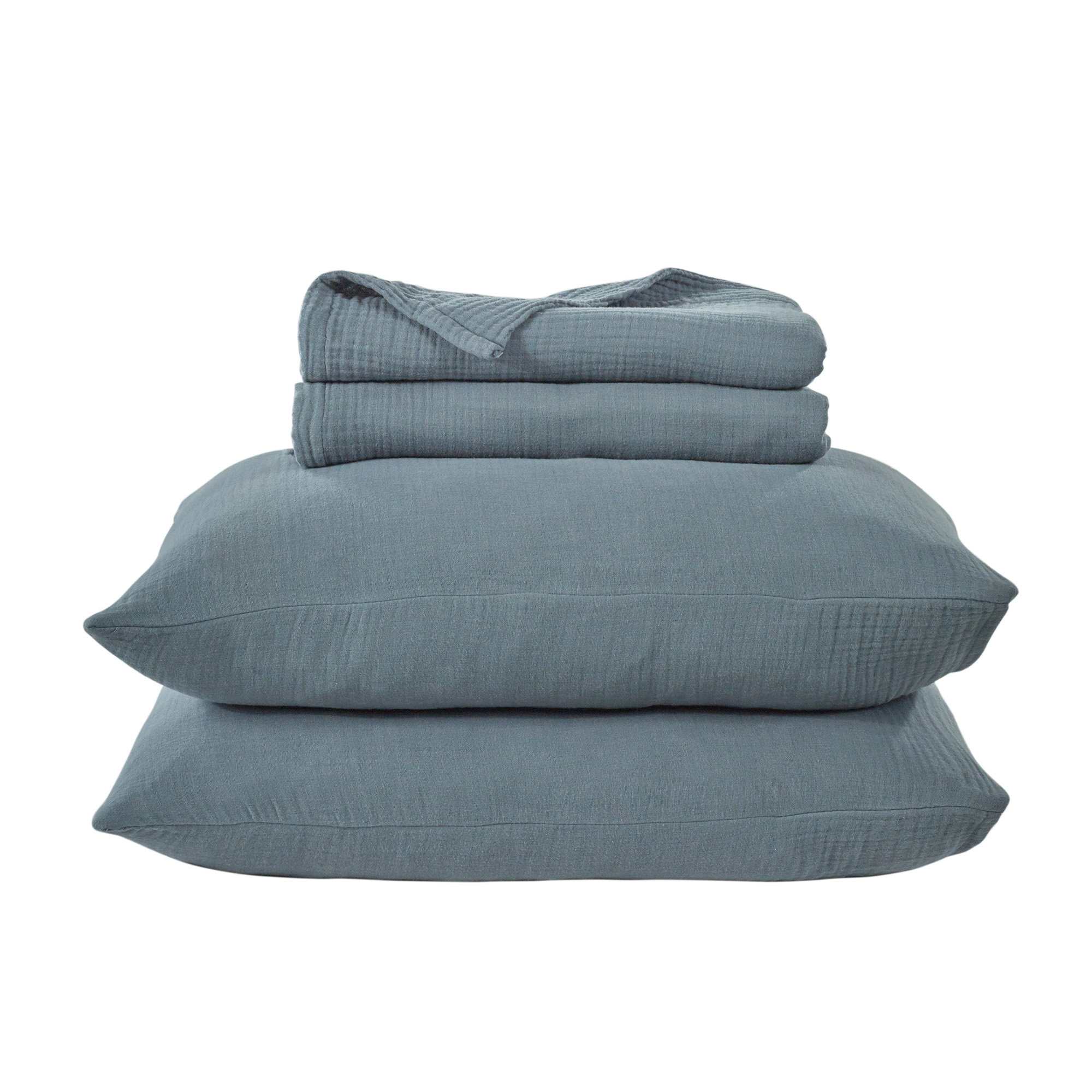 Cotton Voile Classic Casual Modern Rustic Soft And Lightweight Throw Blanket Set, Sable, King