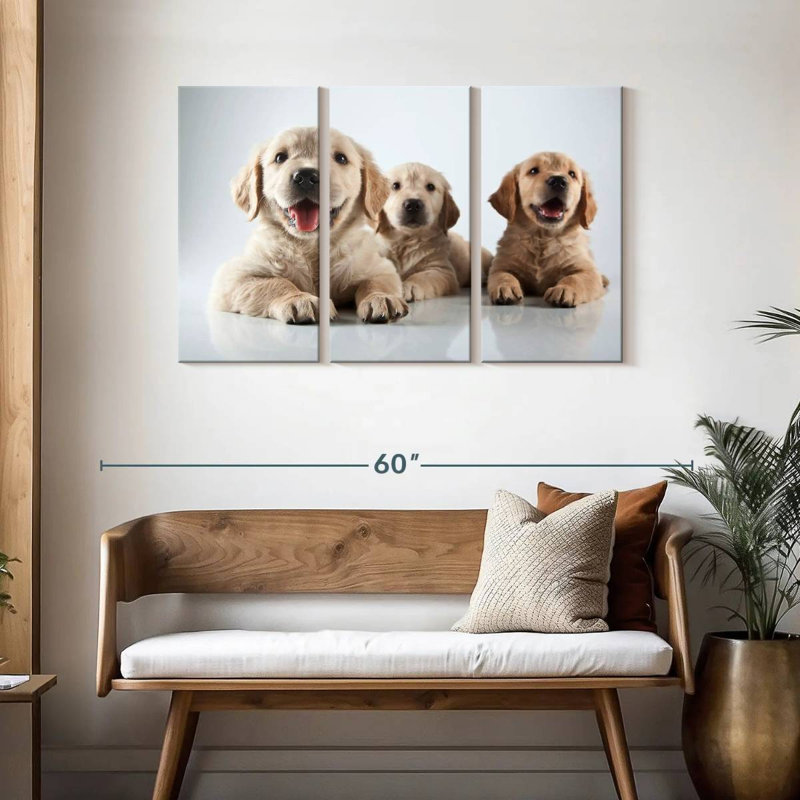 Brampt Golden Retriever Pups, 28" H x 45" W