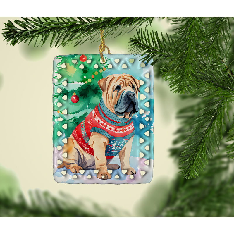 Ornement en porcelaine Shar Pei Christmas, Shar Pei 3646