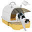Bacs à litière et bacs à litière couverts pour chat, maison jaune portable