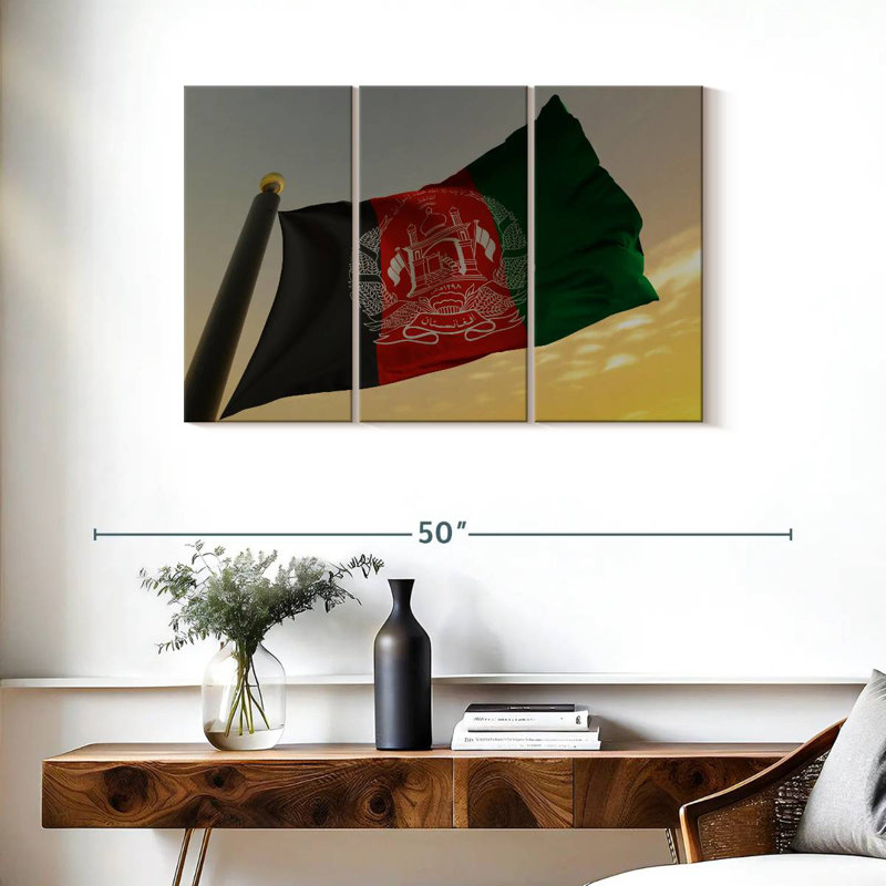 Drapeau national afghan, H 24 po x l 38 po