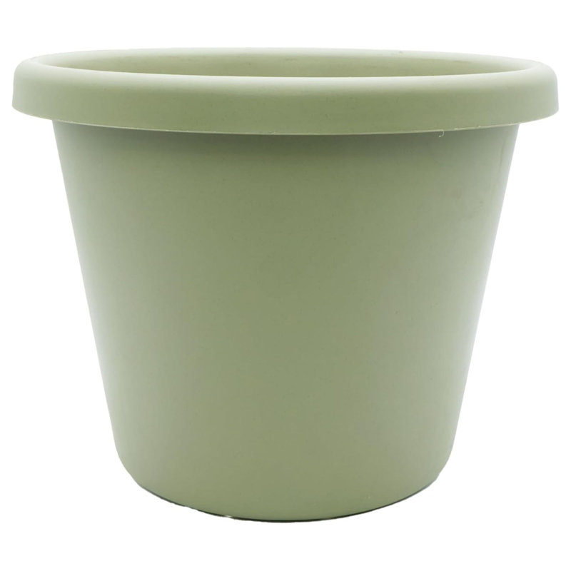  15.5 Inch Round Classic Planter, Plastic Plant Pot, Seafoam, Green
