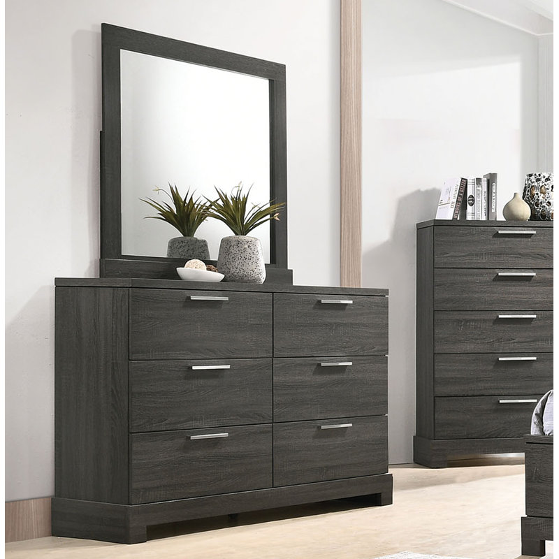Commode double 6 tiroirs avec miroir Lantha