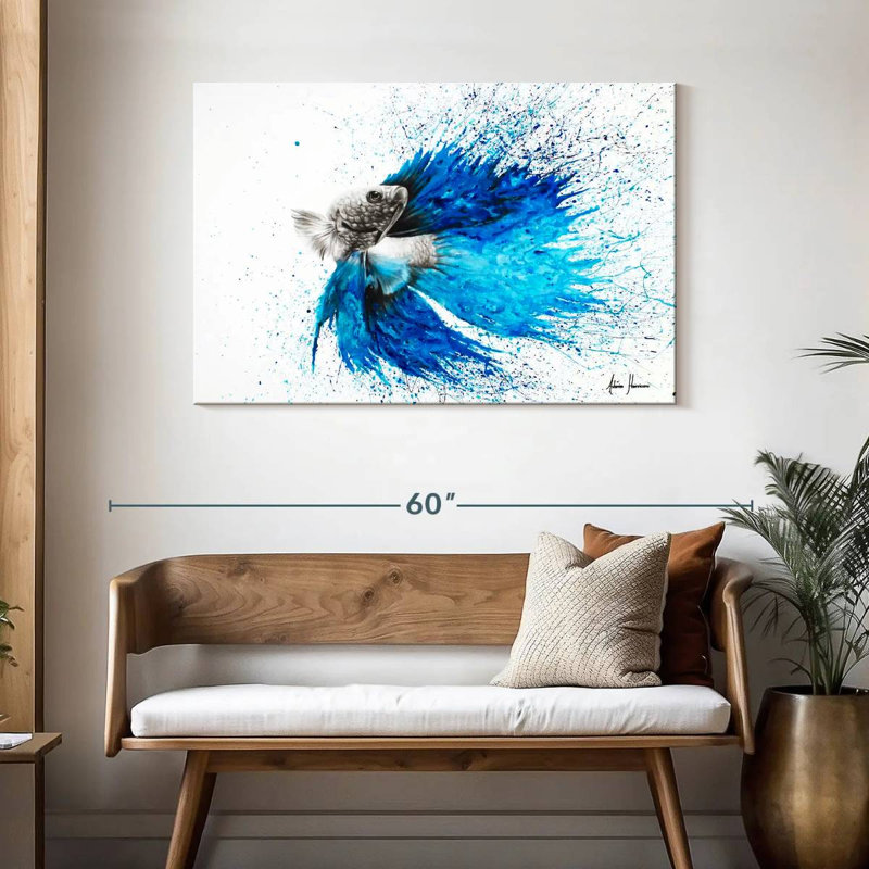 Brampt Phthalo Fish Tail, 30" H x 45" W